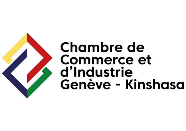 This is a professional logo and branding image for the Geneva Chamber of Commerce and Industry, presented in both French and what appears to be a local