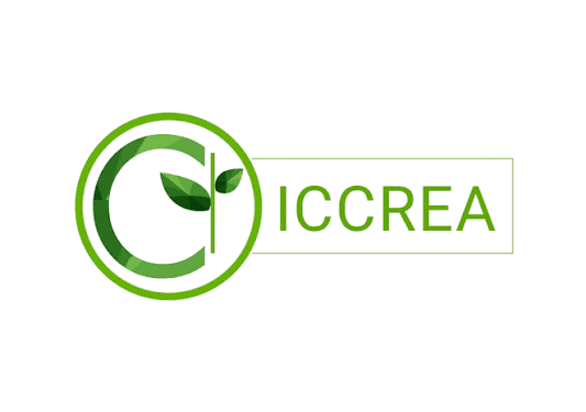 A modern, eco-friendly logo design featuring a stylized green letter "C" with an integrated plant seedling sprouting from its center. The circular design