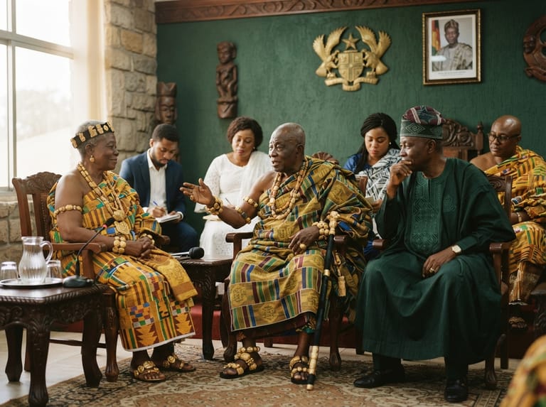 Community and traditional leaders gathered in discussion