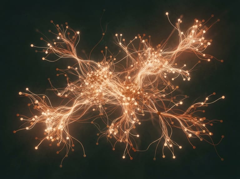 Abstract network of connected points representing shared digital infrastructure