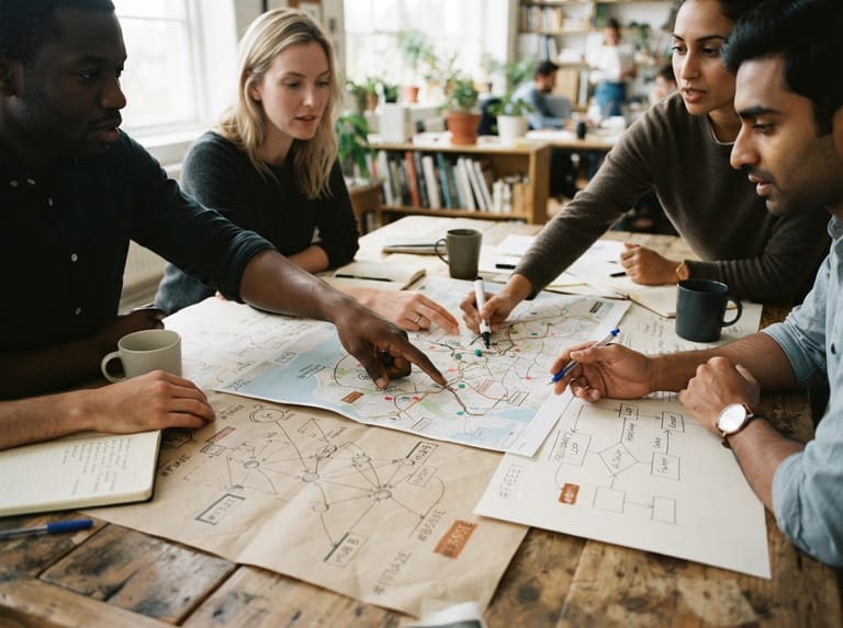 Collaborative workspace with mapped connections