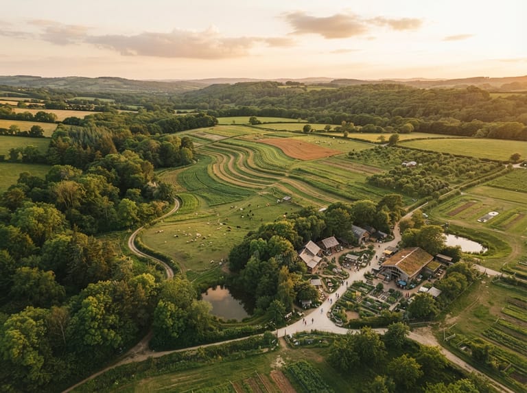 Regenerative landscape with community gathering space