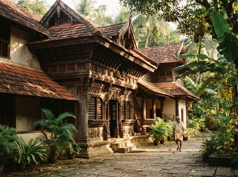 Padmanabhapuram Palace exterior showing traditional wooden architecture