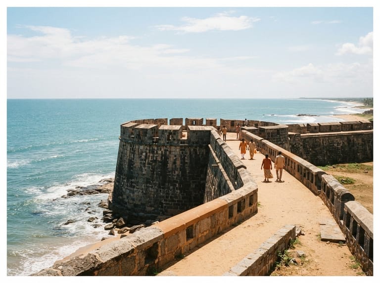 Vattakottai Fort with its coastal setting