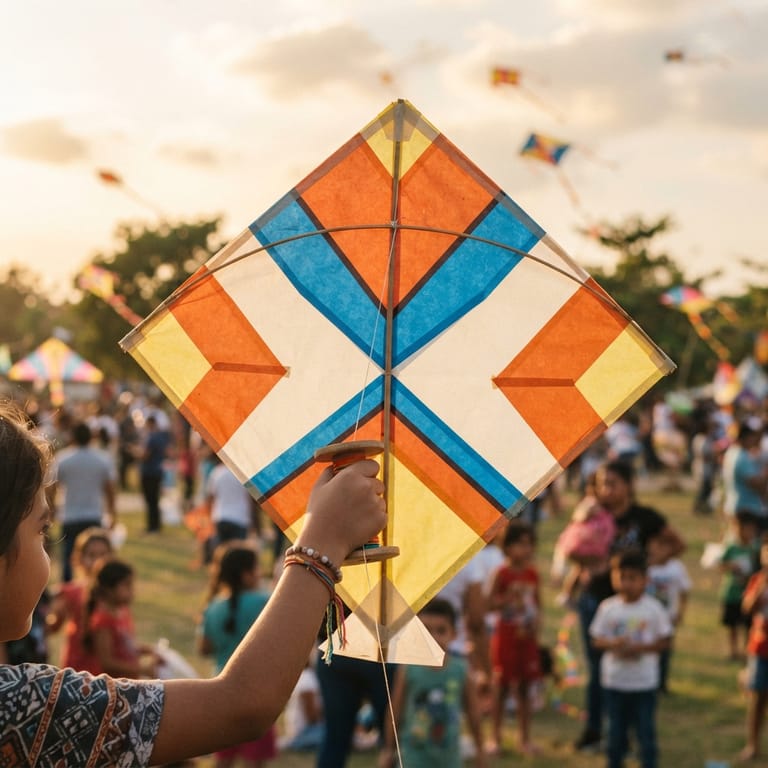 Traditional kite design on display