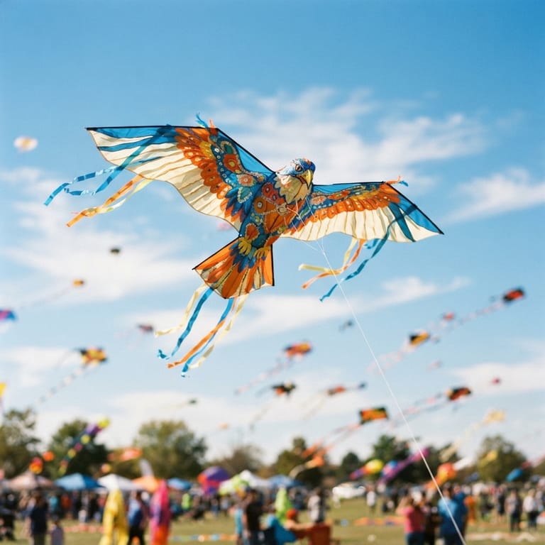 Creative kite shaped like a bird in flight